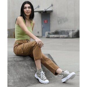 EMPYRE Marlo Canvas Cargo Pants Women's in Bronze Brown
